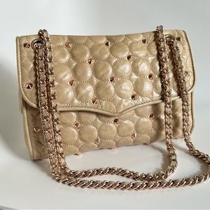 Rebecca Minkoff quilted leather handbag with rose gold hardware